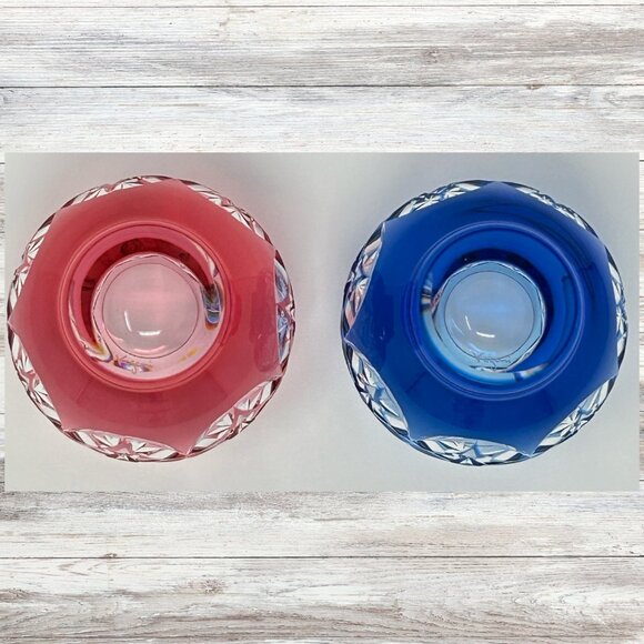 Vintage Kagami Crystal Sake Glasses Japanese Sake Cup Kagami Crystal Edo Kirik - Picture 5 of 7